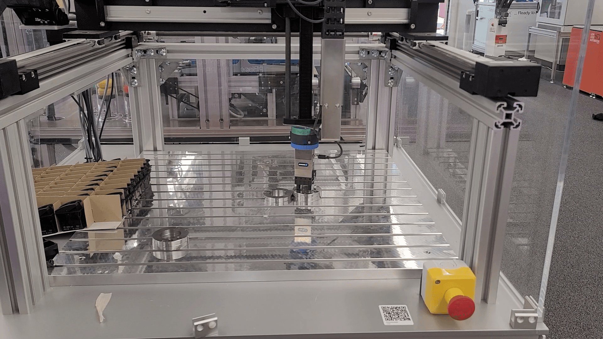 Automated stacking and unstacking of metal rings with a XYZ gantry